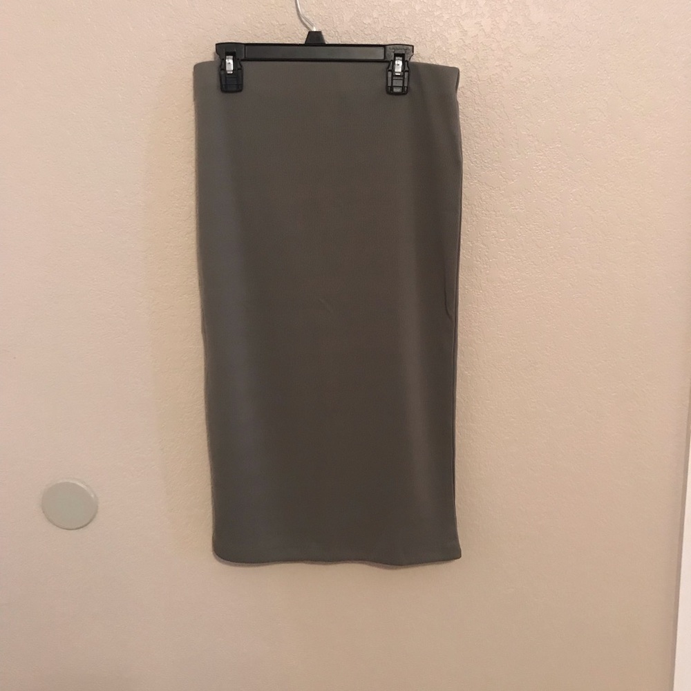 2 Pencil Skirts- olive green and mauve pink